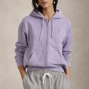 Ralph Lauren Sport Lavender Zip Hoodie Small Pink Pony Luxury